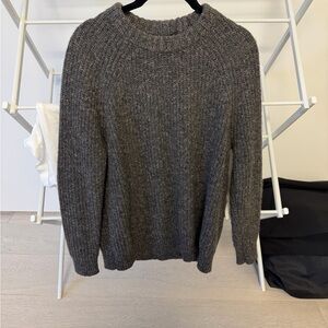 Jenni Kayne Ribbed Crewneck Sweater in Charcoal